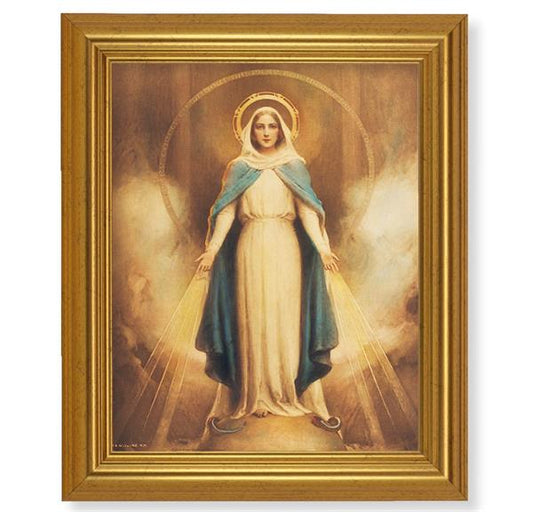 Chambers: Miraculous Mary, 10"x12" Gold-Leaf Finished Classic Frame, Italian Print on Artboard # 27249