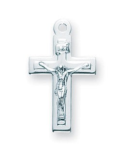 Sterling Silver Crucifix, 5/8", Your Choice of Chain, # 27254