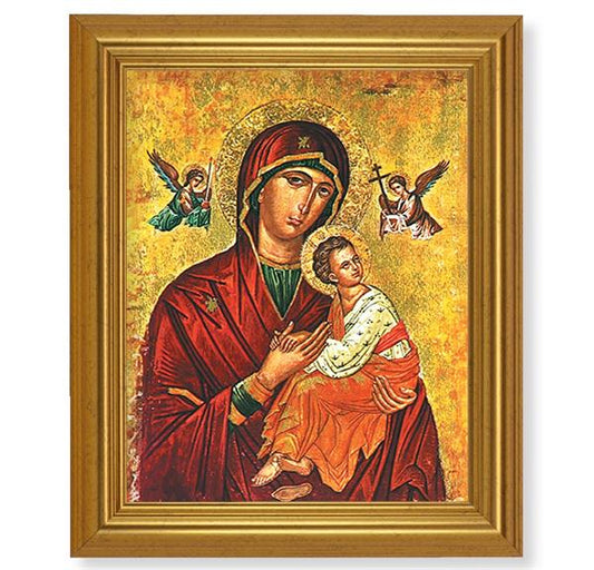 Our Lady of Passion, 10"x12" Gold-Leaf Finished Classic Frame, Italian Print on Artboard # 27257