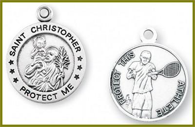 Sterling 7/8" St. Christopher Sport with Your Choice of Chain, Tennis, # 27268