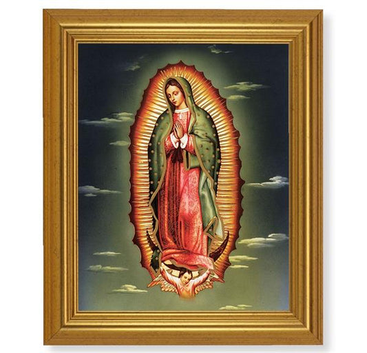 Our Lady of Guadalupe, 10"x12" Gold-Leaf Finished Classic Frame, Italian Print on Artboard # 27277