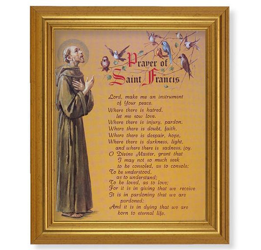 Prayer of St. Francis, 10"x12" Gold-Leaf Finished Classic Frame, Italian Print on Artboard # 27285