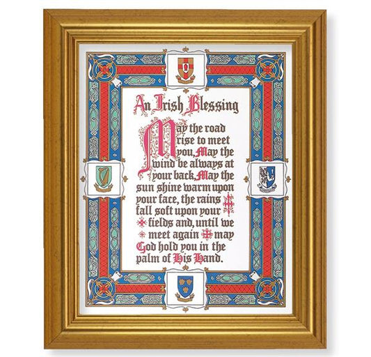 an Irish Blessing, 10"x12" Gold-Leaf Finished Classic Frame, Italian Print on Artboard # 27331