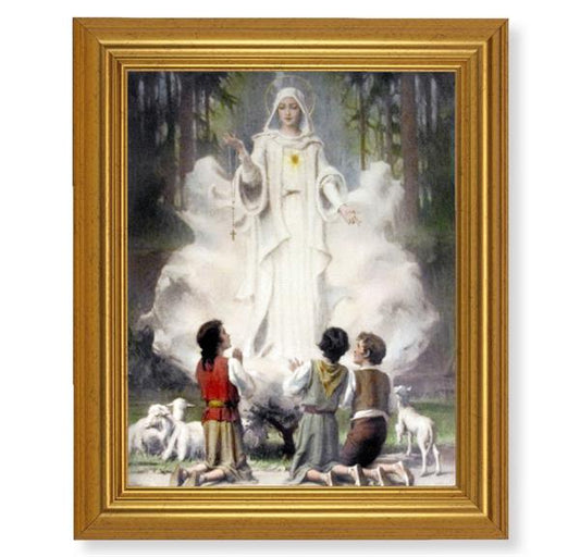 Our Lady of Fatima, 10"x12" Gold-Leaf Finished Classic Frame, Italian Print on Artboard # 27342