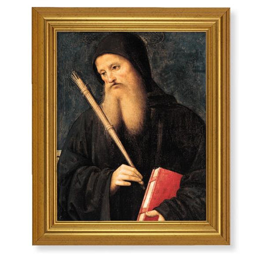 Perugino: St. Benedict, 10"x12" Gold-Leaf Finished Classic Frame, Italian Print on Artboard # 27357