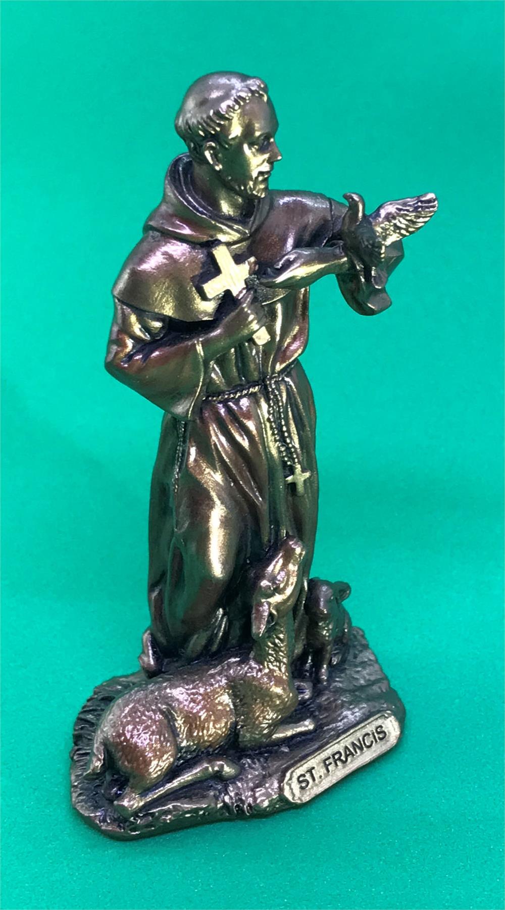 3.5" St. Francis Statues, Bronzed Resin, 2-Count Value Pack, # 2767|