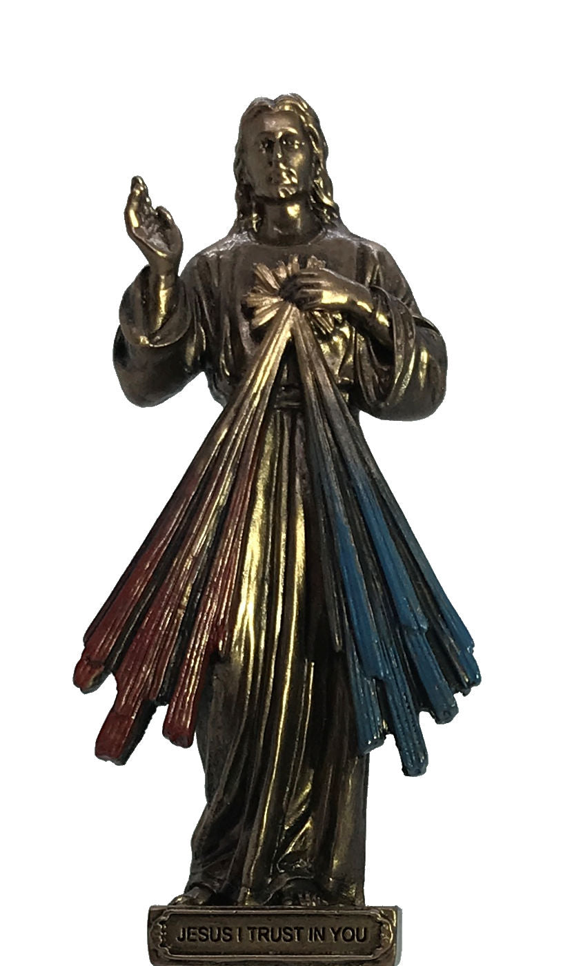 3.5" Divine Mercy Statues, Bronzed Resin, 2-Count Value Pack, # 2775