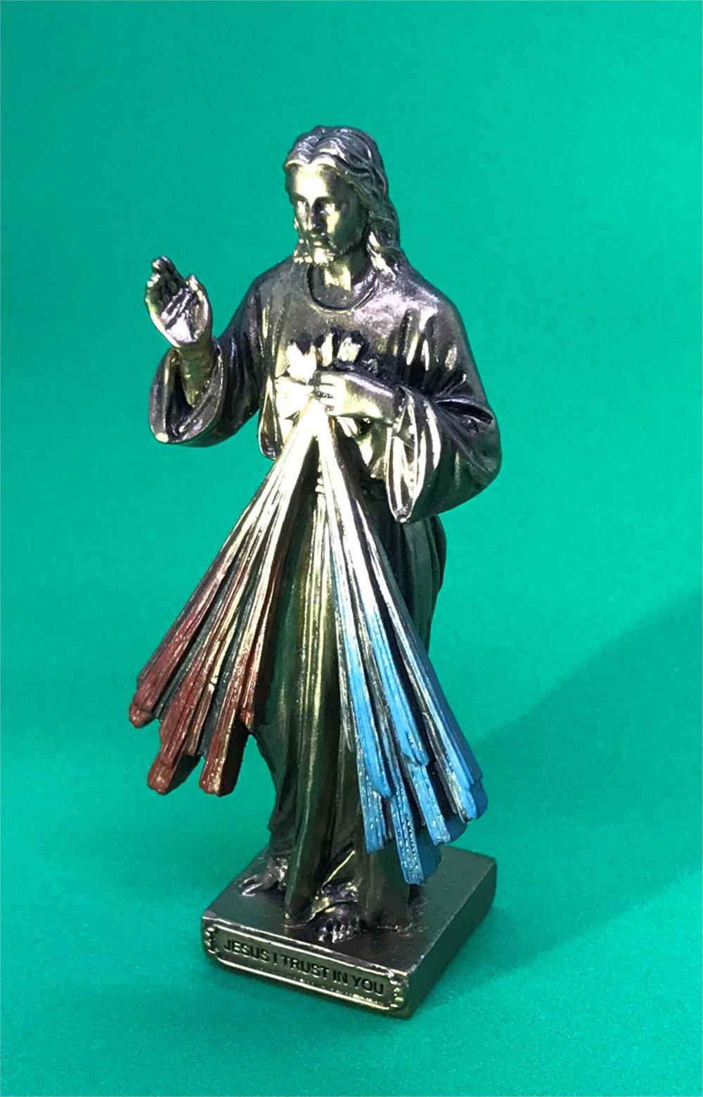 3.5" Divine Mercy Statues, Bronzed Resin, 2-Count Value Pack, # 2775|