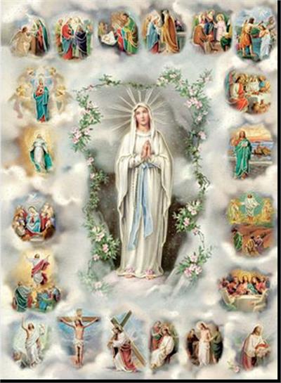 19" x 27" Poster of the Rosary, Italian gold embossed, #, 28