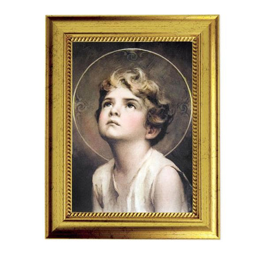 Chambers: Divine Innocence 6-3/4"x8-3/4 Antique Gold Frame with Rope Detail Lip, Textured # 28001