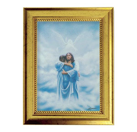 Welcome Home 6-3/4"x8-3/4 Antique Gold Frame with Rope Detail Lip, Textured # 28008