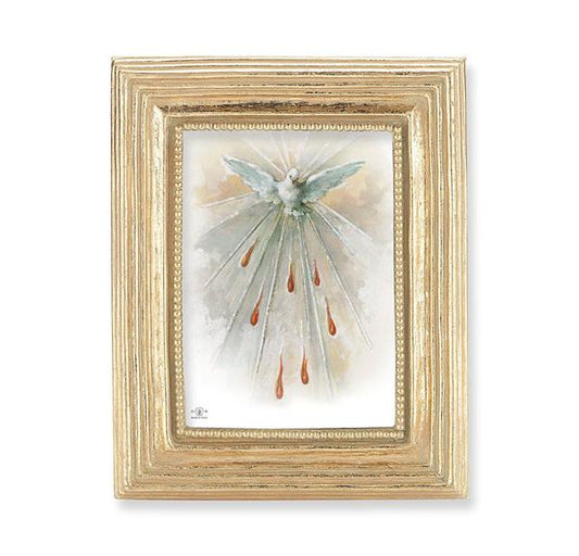 Holy Spirit Picture, Gold Finish 3-7/8"x4-3/4 Frame, Exclusive Gold Stamped Print Under Glass # 28354