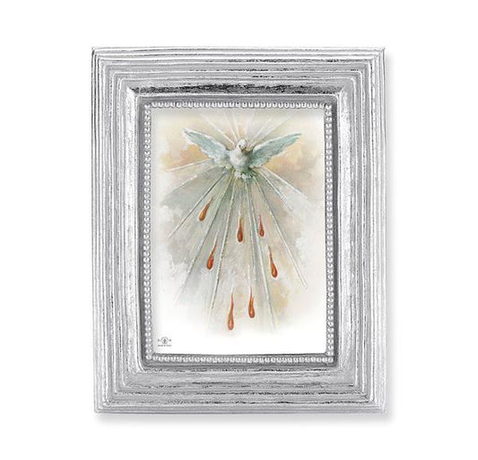 Holy Spirit Picture, Silver Finish 3-7/8"x4-3/4 Frame, Exclusive Gold Stamped Print Under Glass # 28394