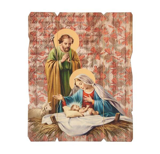 Nativity Scene Vintage Barn Board Wall Plaque, 7-1/2"x9 # 28479