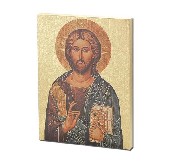 Christ All Knowing Italian Color Artwork On 1" Thick Textured Woodboard, 7-1/2"x10" # 28487