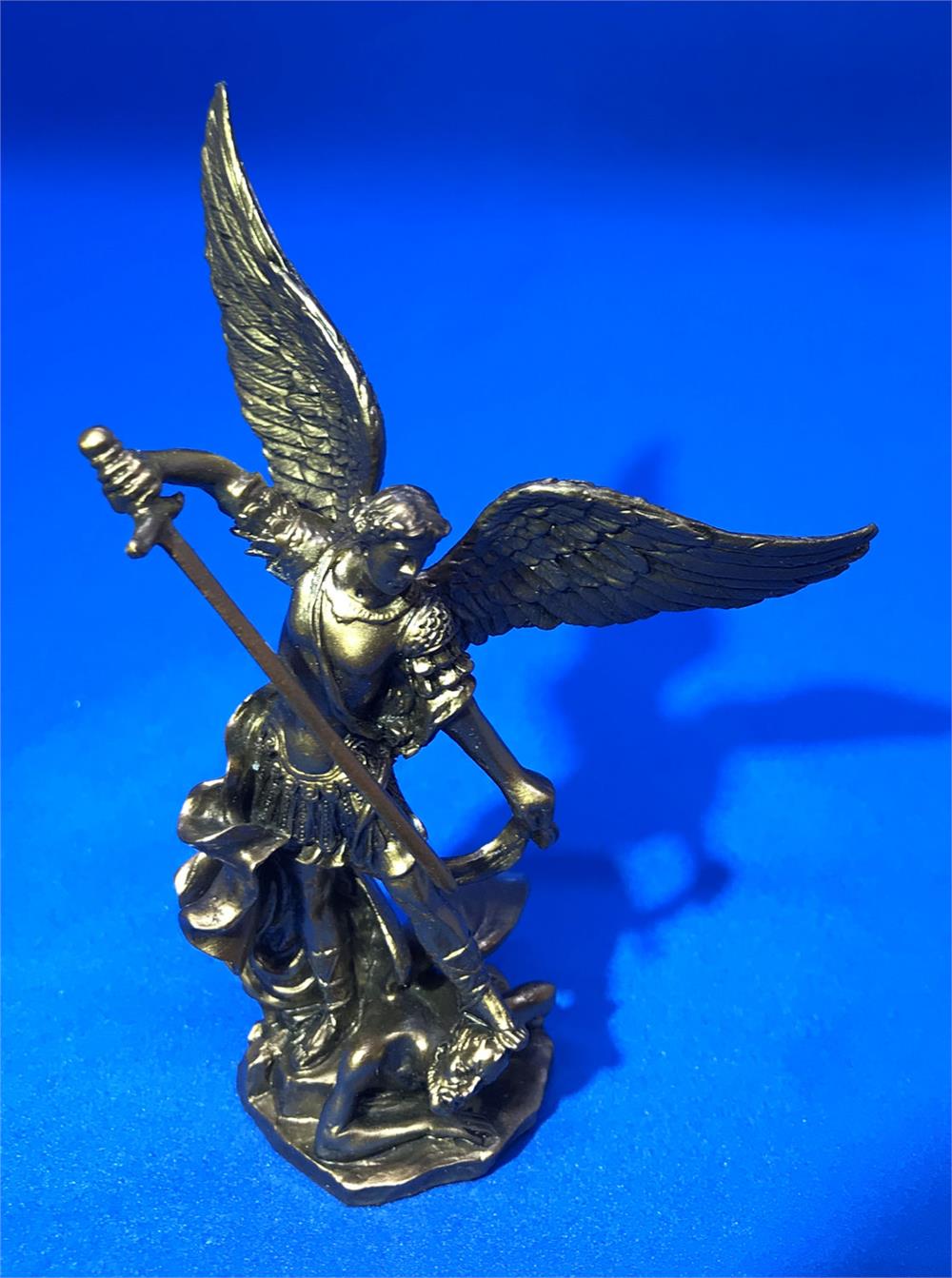 4" Cold Cast Bronzed Resin St. Michael w/ Devil Statue, 2-Count Value Pack, # 2864