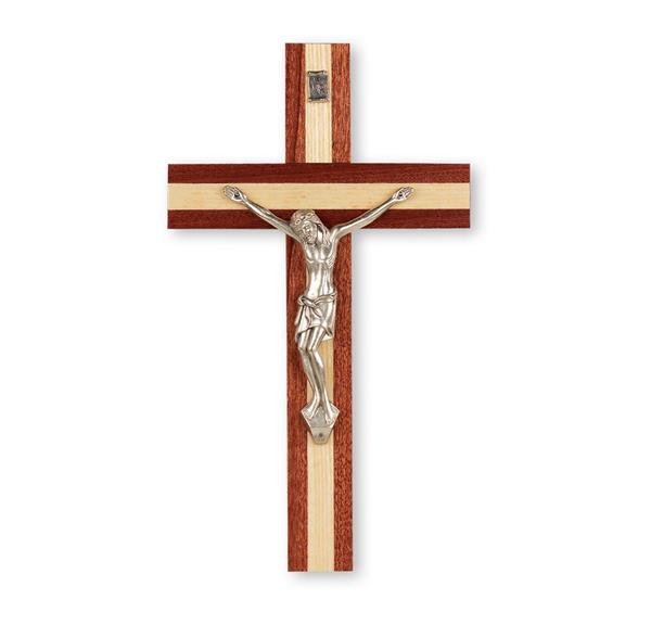 10" Inlayed Crucifix with Silver Figure # 28725