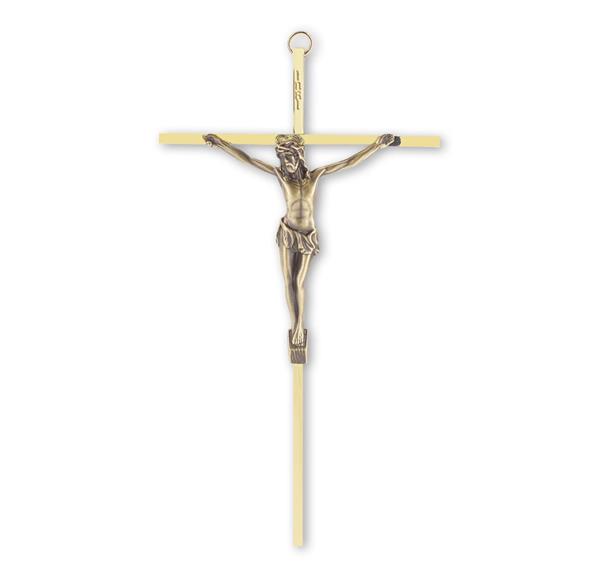 10" Brass Crucifix with Antique Brass Corpus # 28734