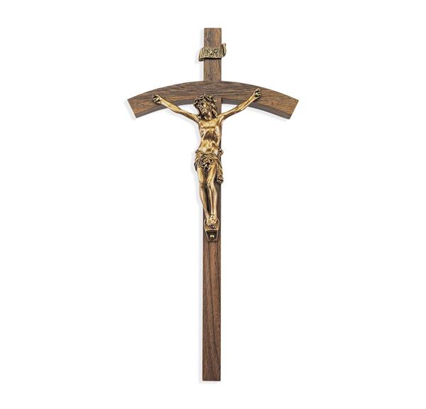 10" Walnut Crucifix with Museum Gold Corpus # 28752
