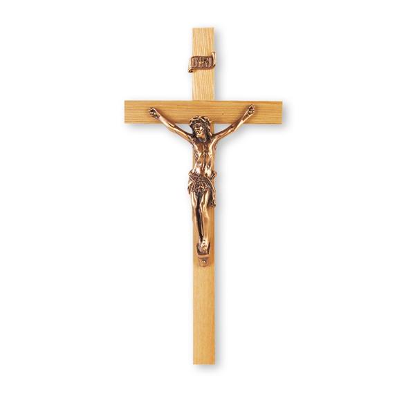 9" Oak Cross with Museum Gold Corpus # 28754