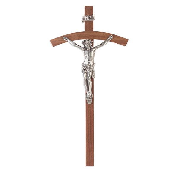 10" Walnut Crucifix with Genuine Pewter Corpus # 28757