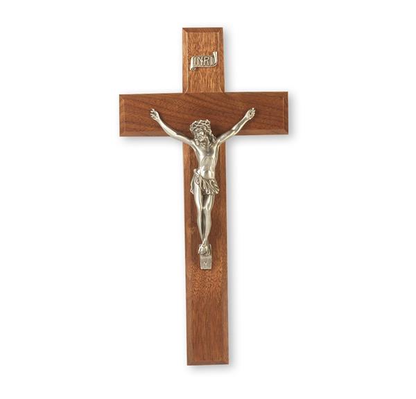 10" Walnut Cross W/Fine Pewter Corpus # 28803