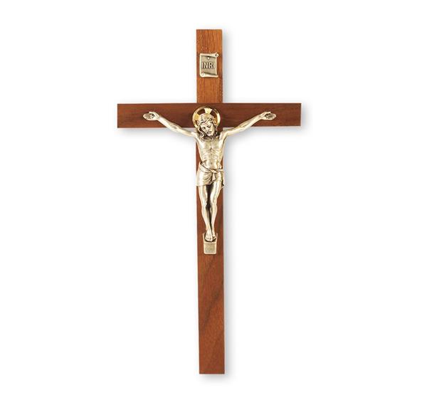 9" Walnut Cross W/Antique Silver Corpus # 28857