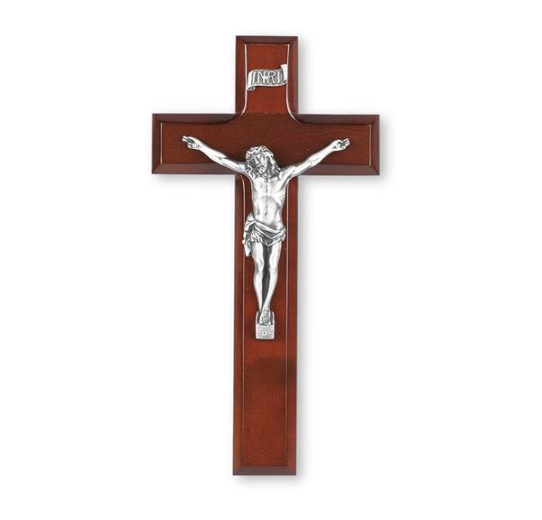 9" Dark Cherry Finish Crucifix w/Pewter Corpus # 28899