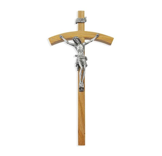 10" Oak Wood Cross with Pewter Corpus # 28929