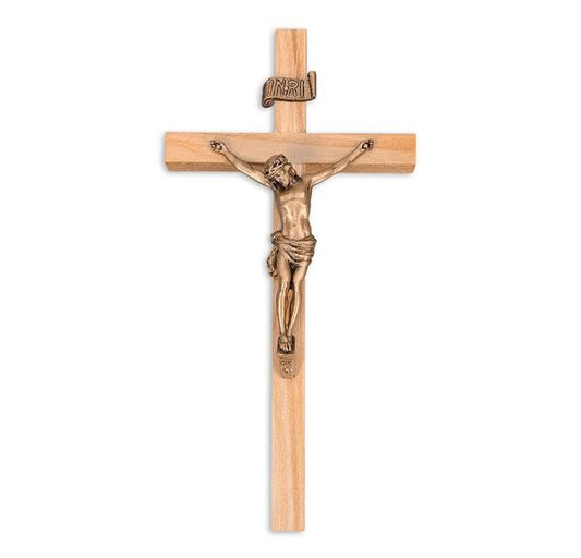 10" Oak Cross with Museum Gold # 28948