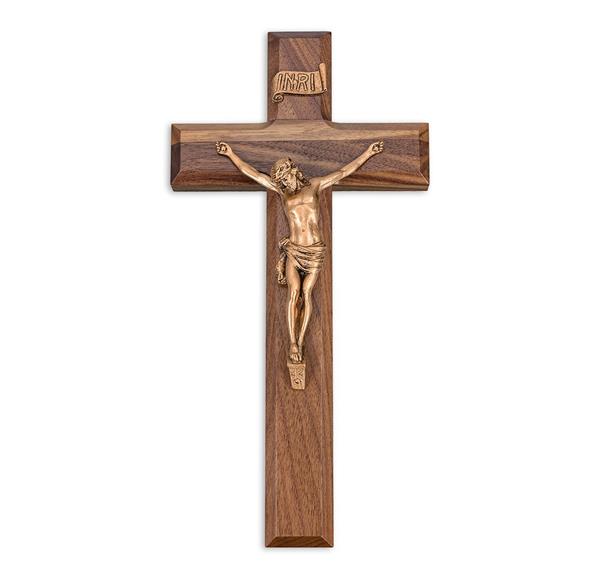 10" Walnut Cross with Museum Gold Finish Corpus # 28950