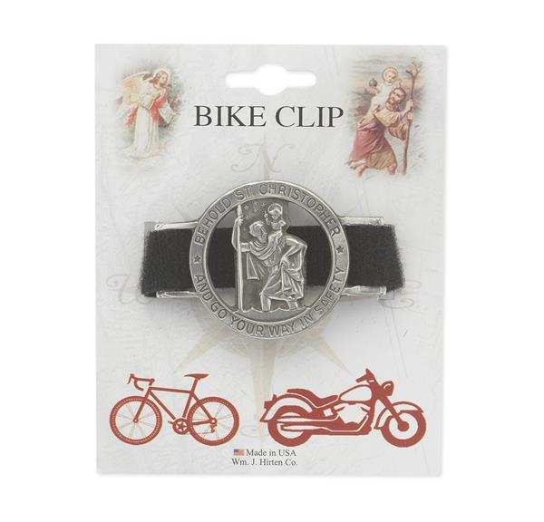 St. Christopher Bicycle/Motorcycle Clip, Round Pierced # 28958