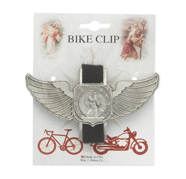 St. Christopher Bicycle/Motorcycle Clip on Eagle's Wings # 28959