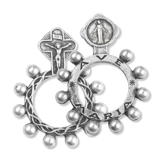 Ave Maria Rosary Ring, Silver Oxidized, 25-Count Value Pack # 28971