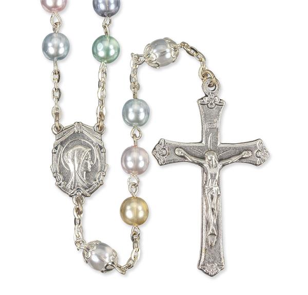 Multi-Color 7Mm Pearl Rosary # 28980