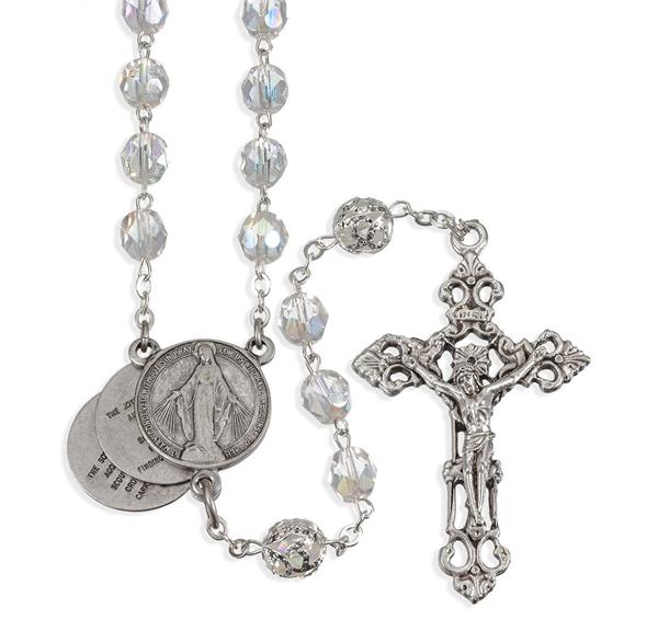 7mm Crystal Mystery Center Rosary # 29017