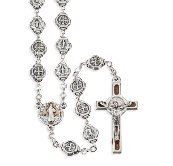 8mm Saint Benedict Rosary with Jubilee Medal # 29034