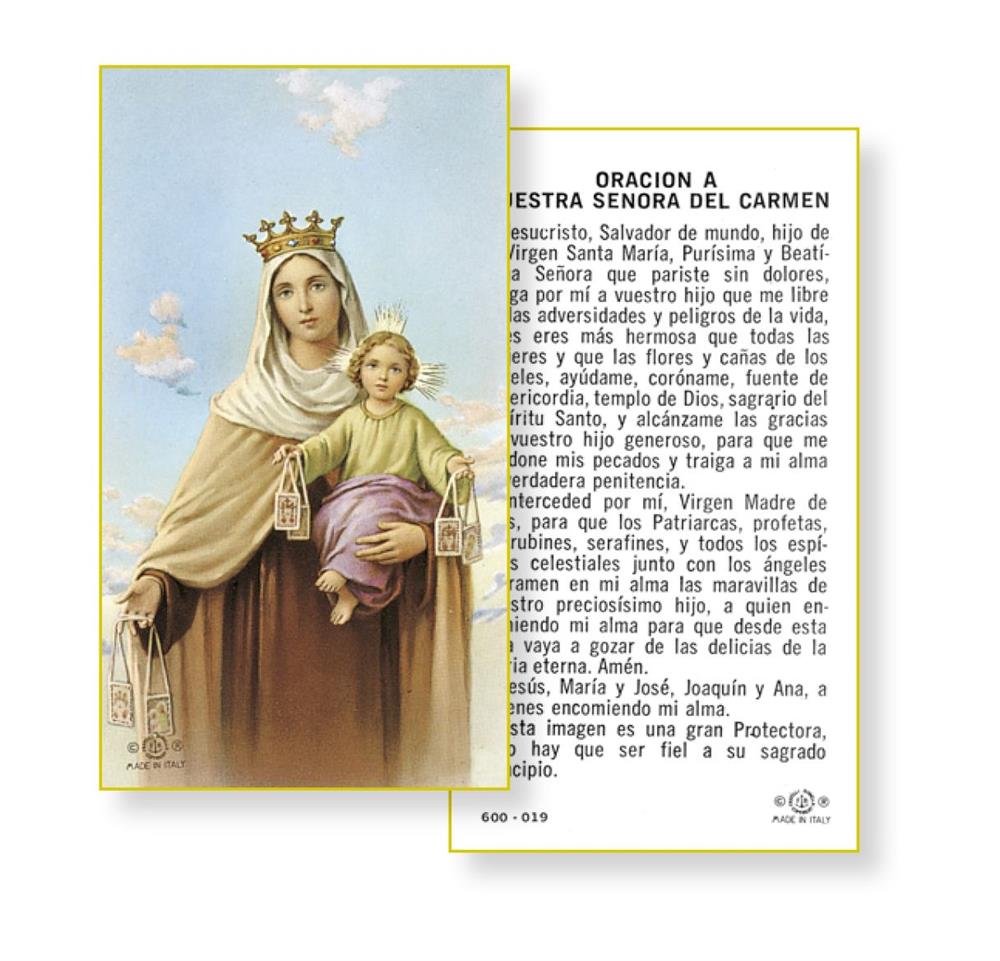 Oracion a Nuestra Senora Del Carmen Spanish Paper Holy Cards, 100-Count Value Pack, # 2906