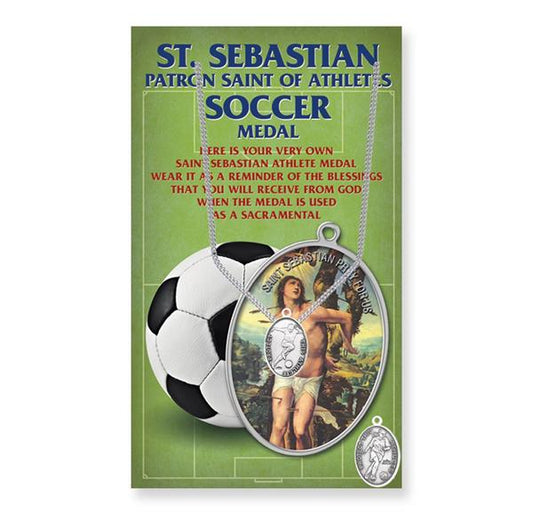 Women's Soccer St. Sebastian Pewter Medal with Prayer Card # 29163