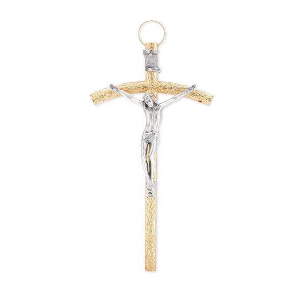 7" Gold Plated Papal Crucifix with a Silver Plated Corpus # 29173