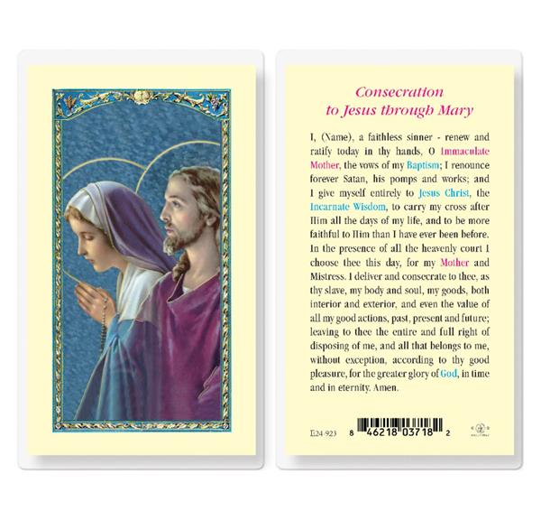 Consecration to Jesus Through Mary Laminated Holy Cards, 25-Count Value Pack # 29209