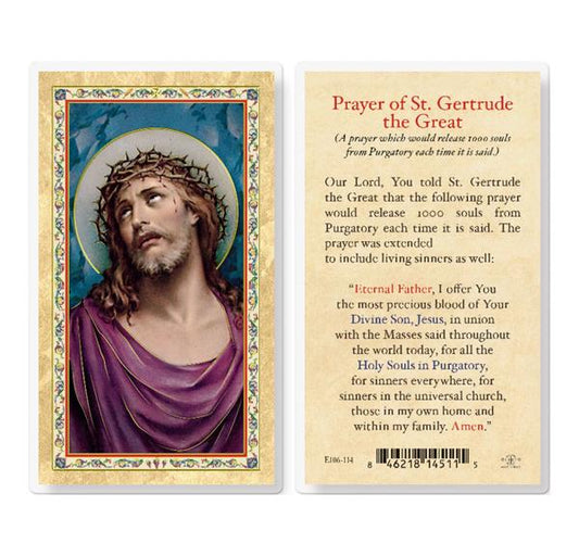 Prayer of St. Gertrude The Great Gold Stamped Laminated Holy Cards, 25-Count Value Pack # 29217