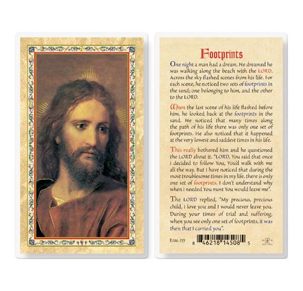 Footprints Gold Stamped Laminated Holy Cards, 25-Count Value Pack # 29229