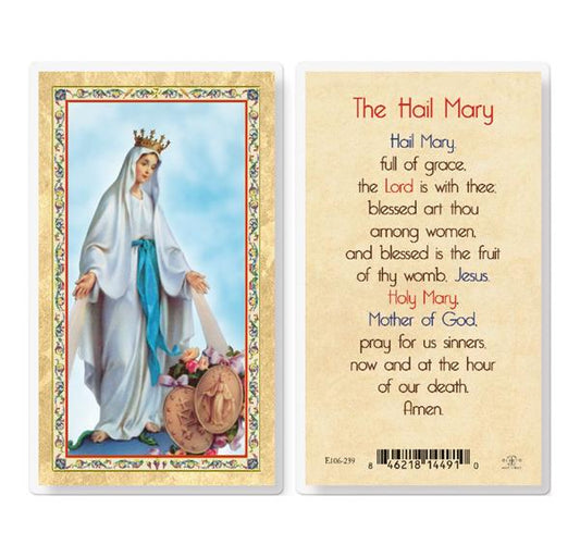 The Hail Mary Gold Stamped Laminated Holy Cards, 25-Count Value Pack # 29254