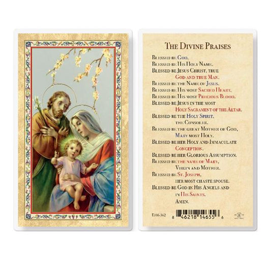 The Divine Praises Gold Stamped Laminated Holy Cards, 25-Count Value Pack # 29283
