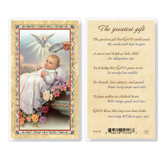 The Greatest Gift Gold Stamped Laminated Holy Cards, 25-Count Value Pack # 29287
