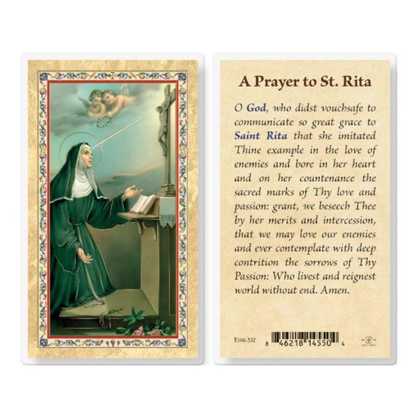 A Prayer to St. Rita Gold Stamped Laminated Holy Cards, 25-Count Value Pack # 29328