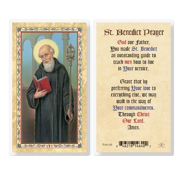 St. Benedict Prayer Gold Stamped Laminated Holy Cards, 25-Count Value Pack # 29348