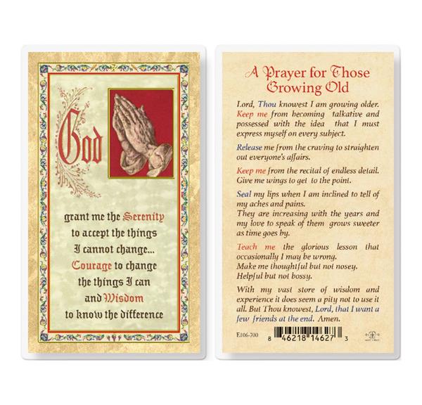 A Prayer for Those Growing Old Gold Stamped Laminated Holy Cards, 25-Count Value Pack # 29357