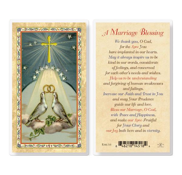 A Marriage Blessing Gold Stamped Laminated Holy Cards, 25-Count Value Pack # 29365